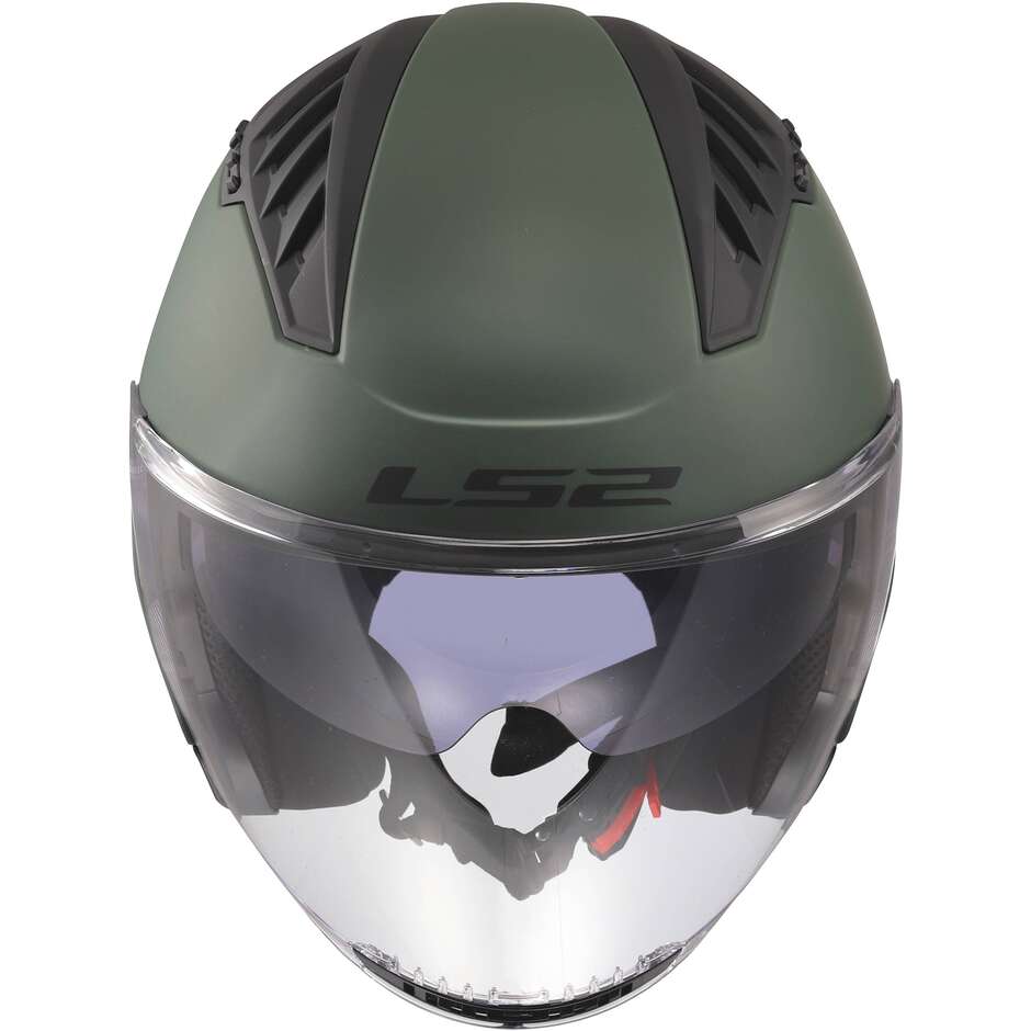 LS2 OF600 COPTER II SOLID Militärgrüner Jet-Motorradhelm