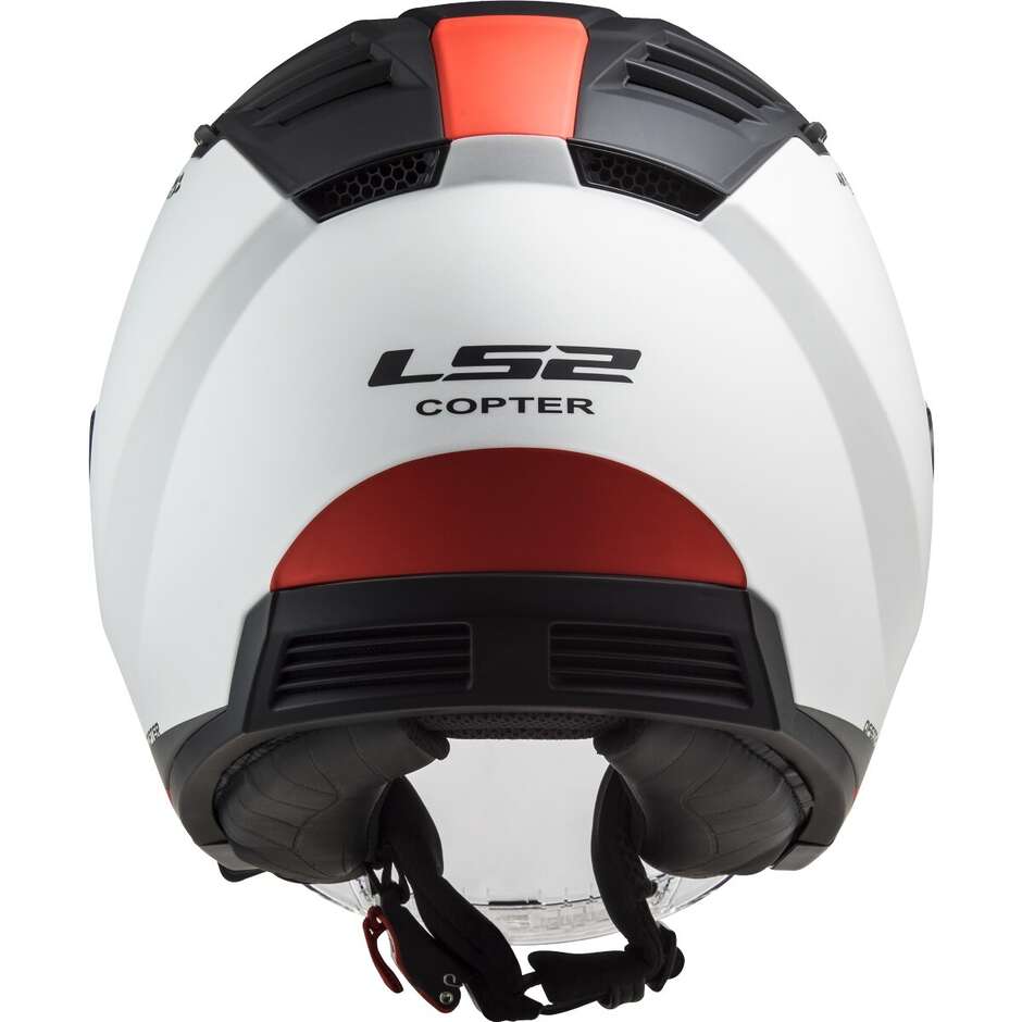 Ls2 OF600 COPTER II URBAN Motorcycle Jet Helmet Matt White Red
