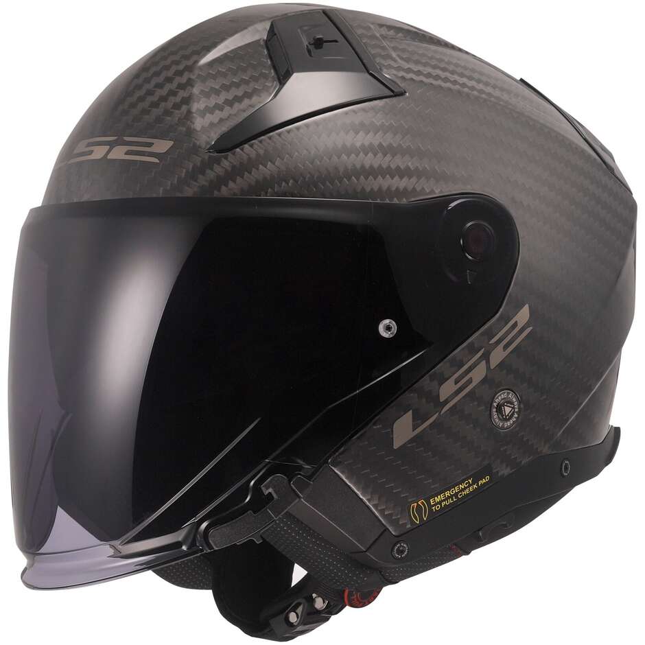 Ls2 OF603 INFINITY 2 CARBON Solid Matt Motorcycle Jet Carbon Helmet