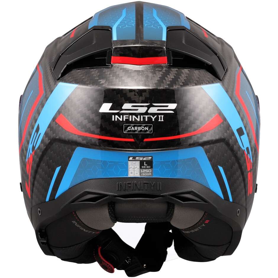 LS2 OF603 INFINITY 2 CARBON URUS Jet Motorcycle Helmet Blue Red