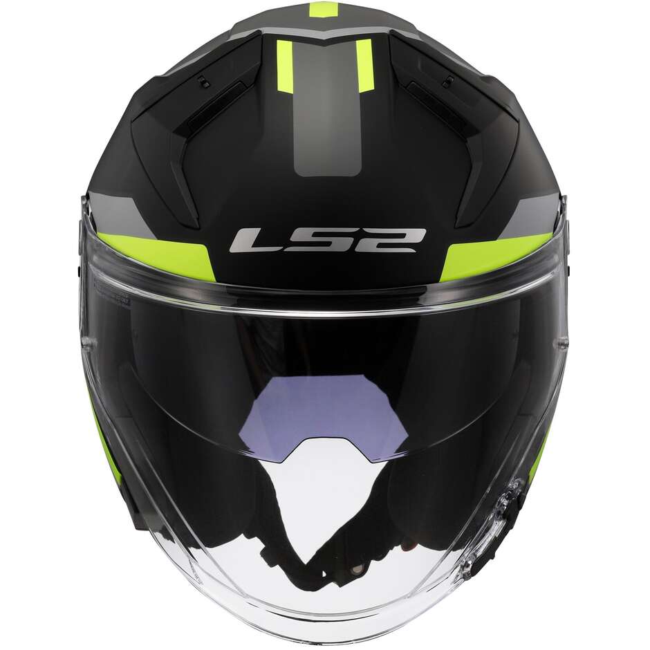 Ls2 OF603 INFINITY 2 Focus Jet Motorcycle Helmet Matt Black Yellow