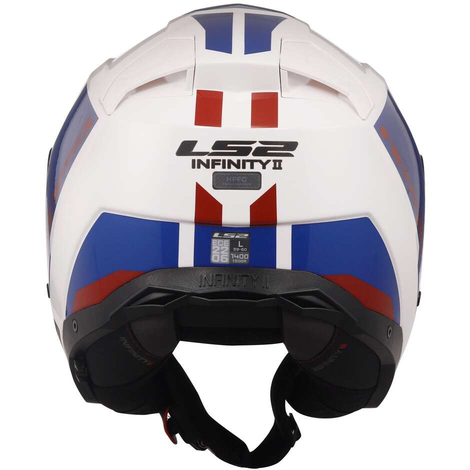 Ls2 OF603 INFINITY 2 Focus Jet Motorcycle Helmet White Blue Red