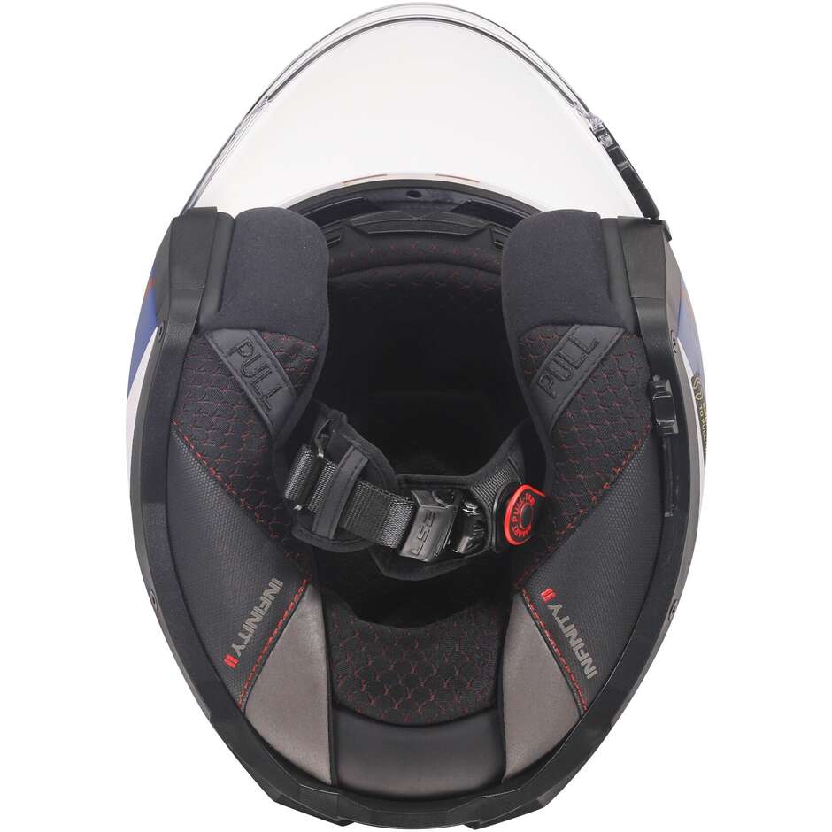 Ls2 OF603 INFINITY 2 Focus Jet Motorcycle Helmet White Blue Red