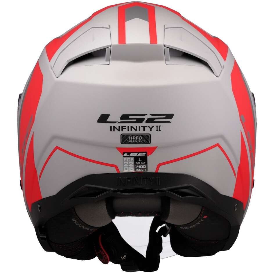 LS2 OF603 INFINITY 2 FOCUS Jet Motorradhelm Grau Rot