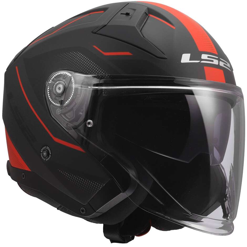 LS2 OF603 INFINITY II VEYRON Jet Motorradhelm Schwarz Grau Rot
