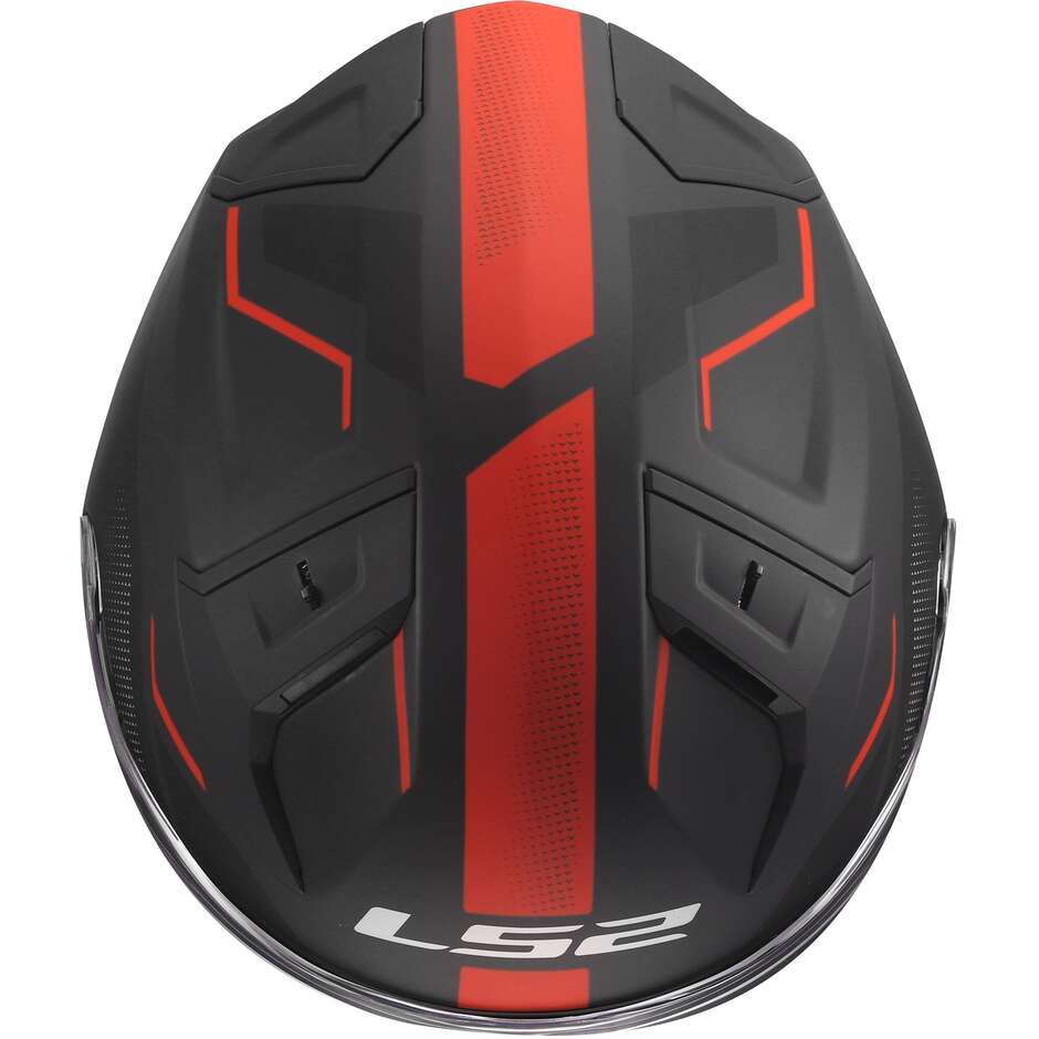 LS2 OF603 INFINITY II VEYRON Jet Motorradhelm Schwarz Grau Rot