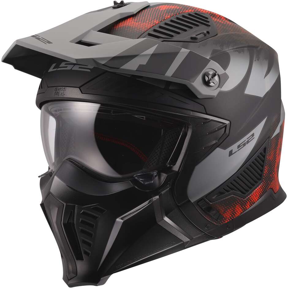 LS2 OF606 DRIFTER GAS Jet Motorradhelm Grau Rot