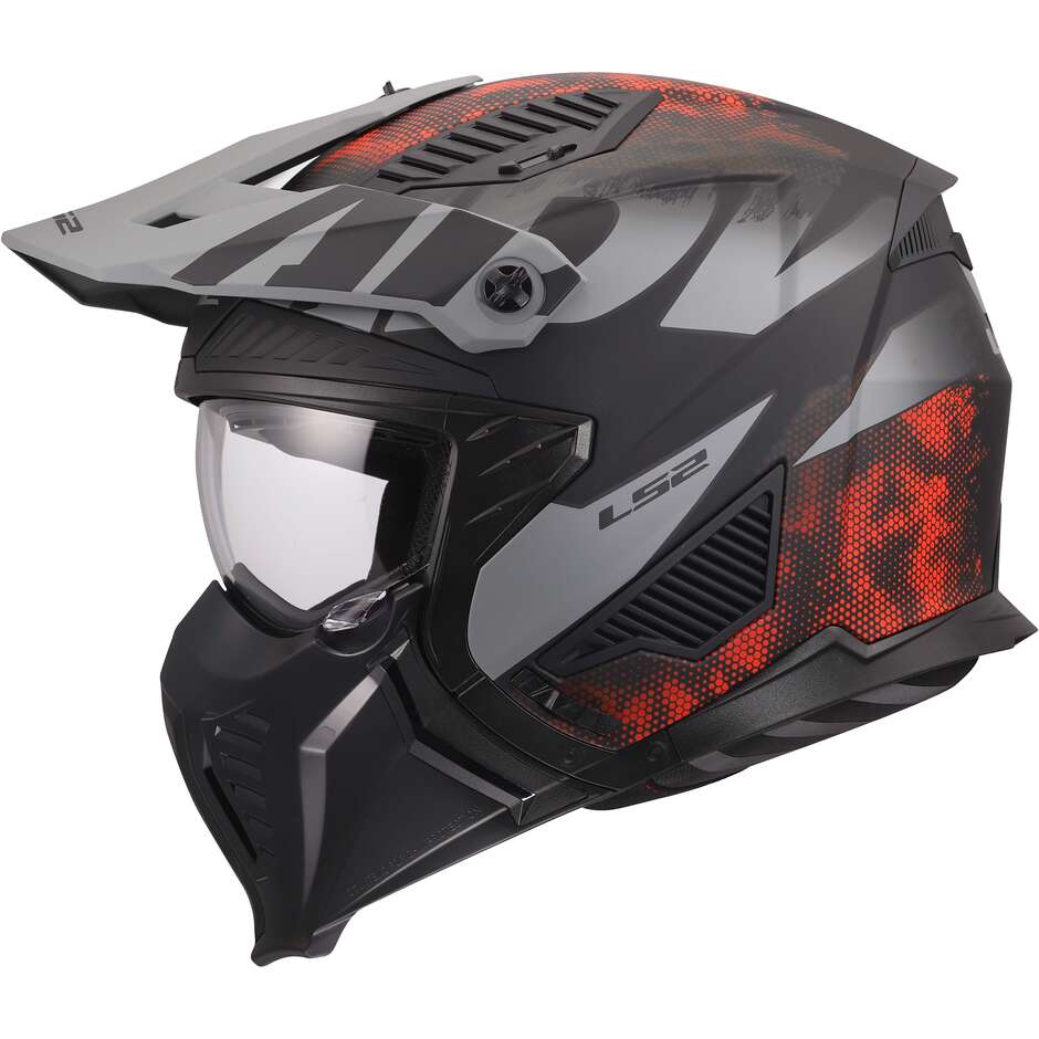 LS2 OF606 DRIFTER GAS Jet Motorradhelm Grau Rot