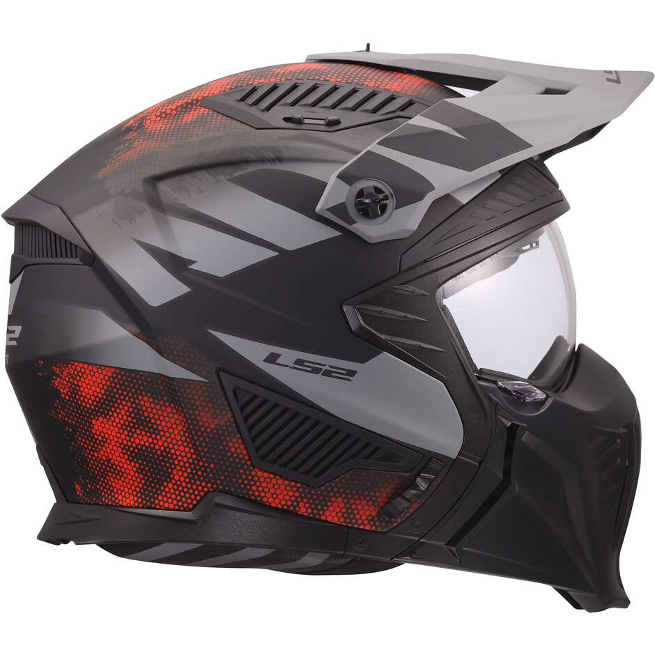 LS2 OF606 DRIFTER GAS Jet Motorradhelm Grau Rot