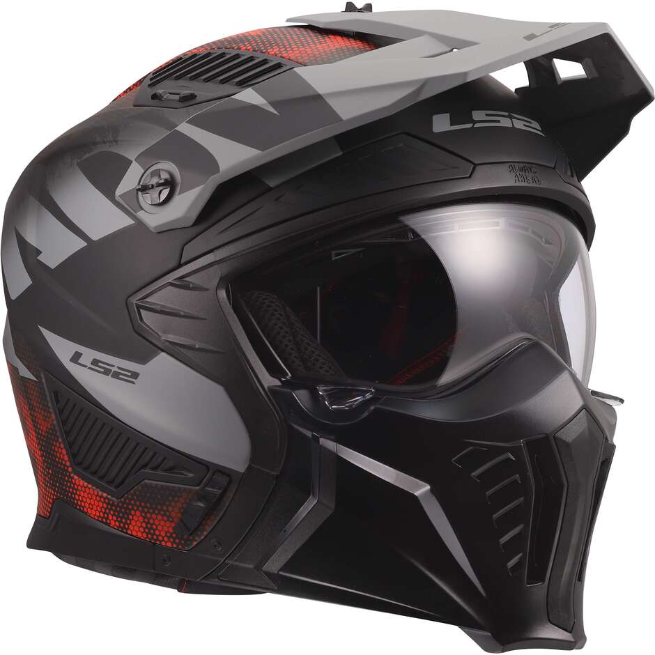 LS2 OF606 DRIFTER GAS Jet Motorradhelm Grau Rot
