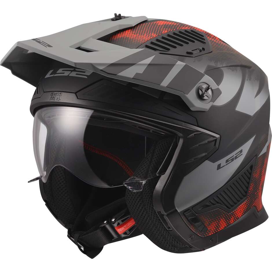 LS2 OF606 DRIFTER GAS Jet Motorradhelm Grau Rot