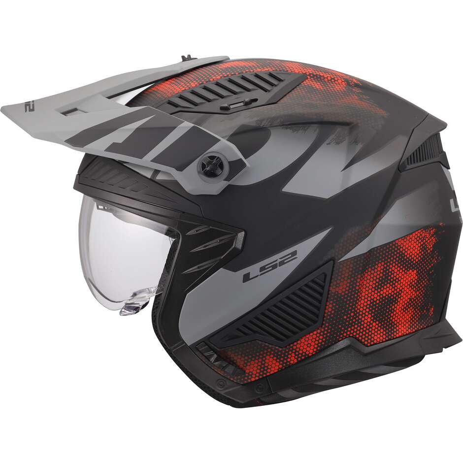 LS2 OF606 DRIFTER GAS Jet Motorradhelm Grau Rot