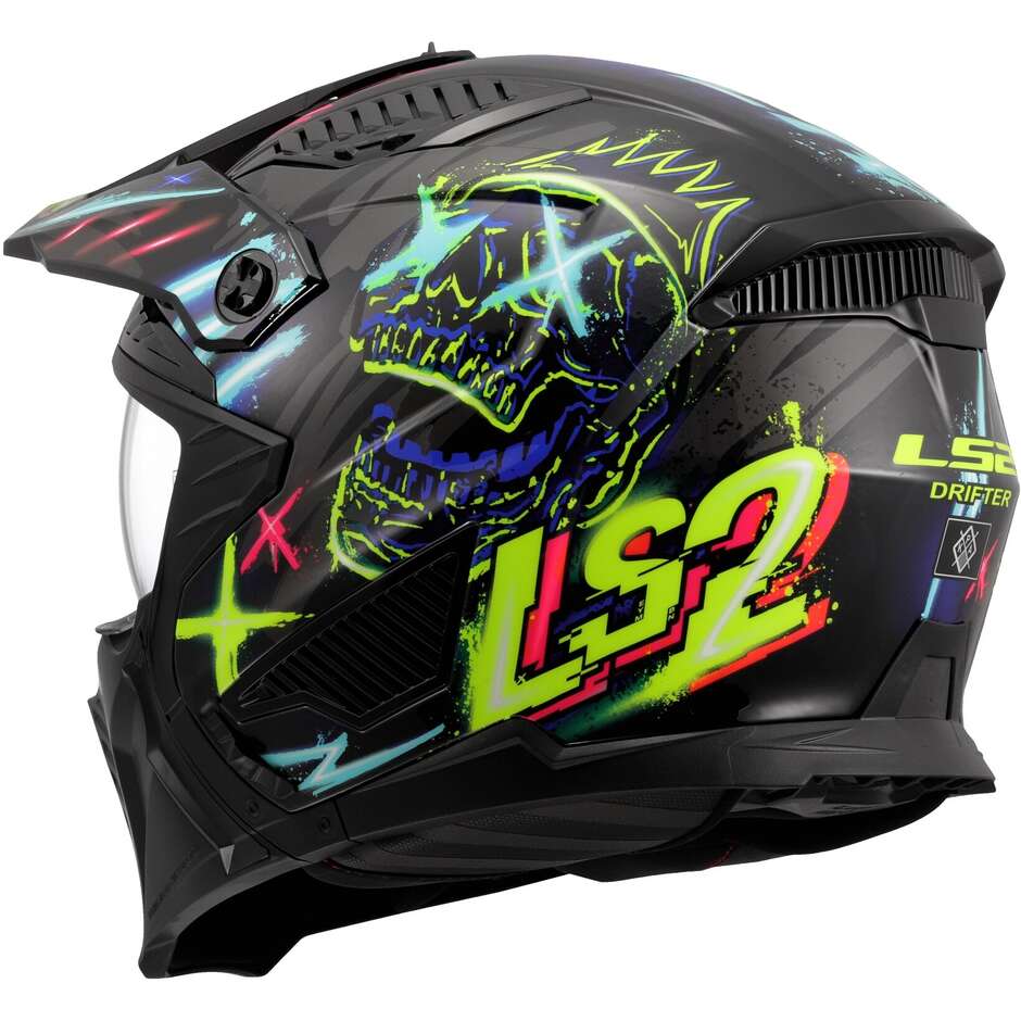 LS2 OF606 DRIFTER RAYZ Jet Motorcycle Helmet Black Blue