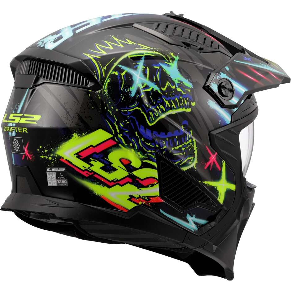 LS2 OF606 DRIFTER RAYZ Jet Motorcycle Helmet Black Blue