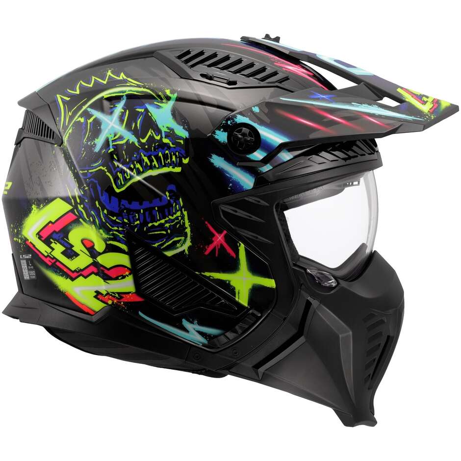 LS2 OF606 DRIFTER RAYZ Jet Motorcycle Helmet Black Blue