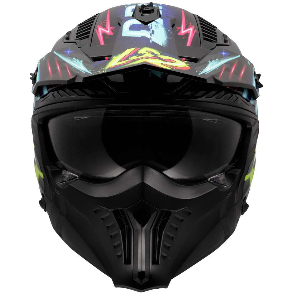 LS2 OF606 DRIFTER RAYZ Jet Motorcycle Helmet Black Blue