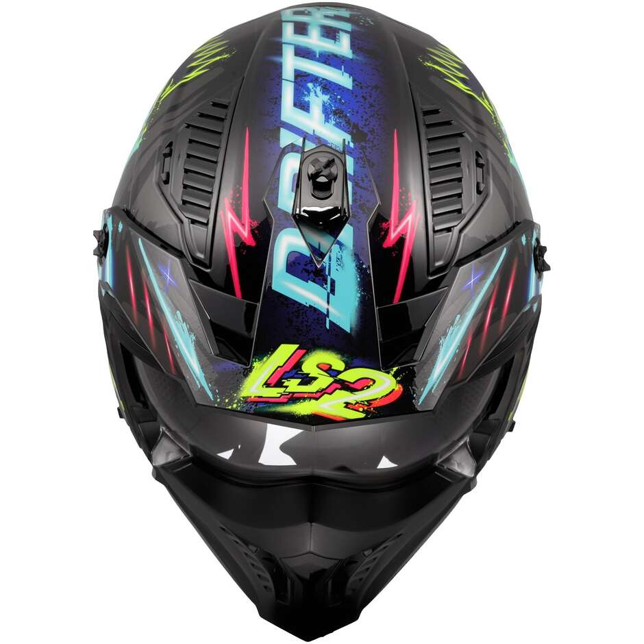 LS2 OF606 DRIFTER RAYZ Jet Motorcycle Helmet Black Blue