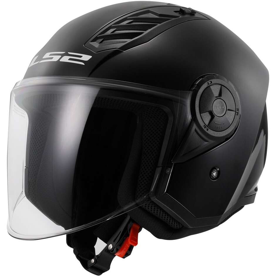 Ls2 OF616 AIRFLOW 2 SOLID Black Motorcycle Jet Helmet