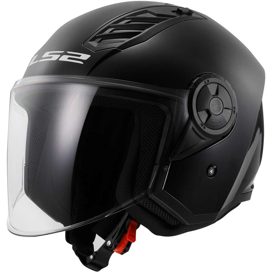 LS2 OF616 AIRFLOW 2 SOLID Jet-Motorradhelm, glänzendes Schwarz