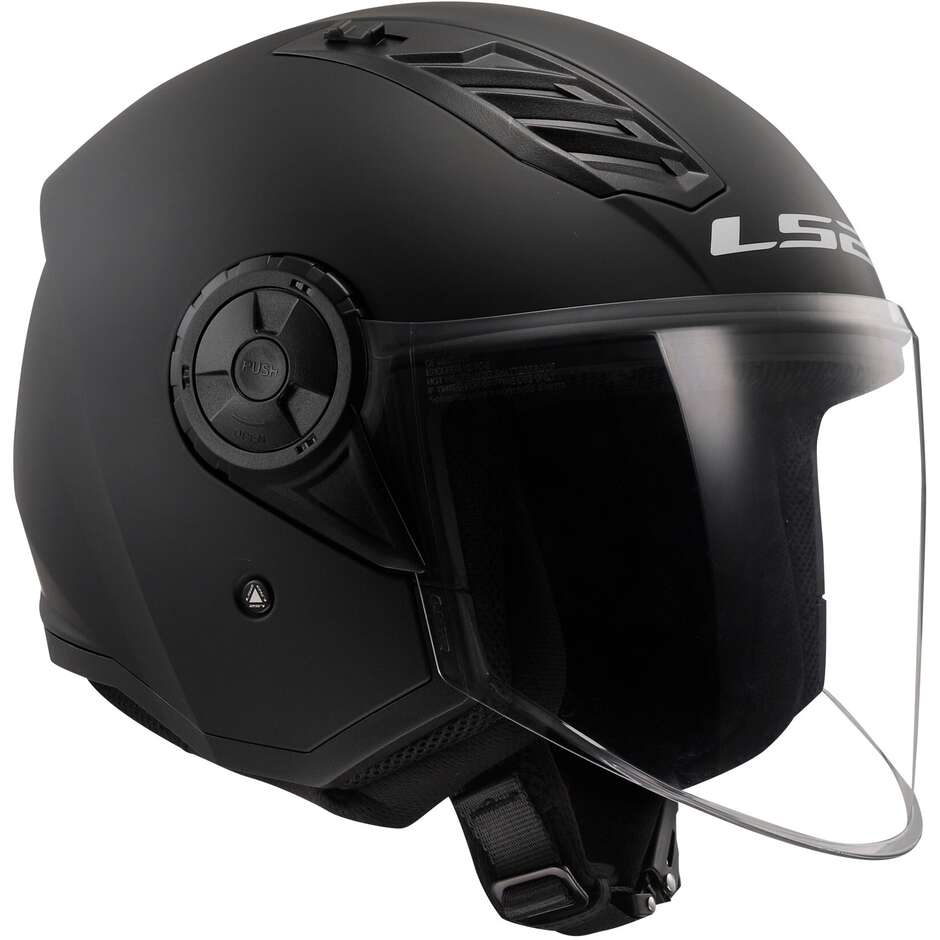 LS2 OF616 AIRFLOW 2 SOLID Mattschwarzer Motorrad-Jethelm