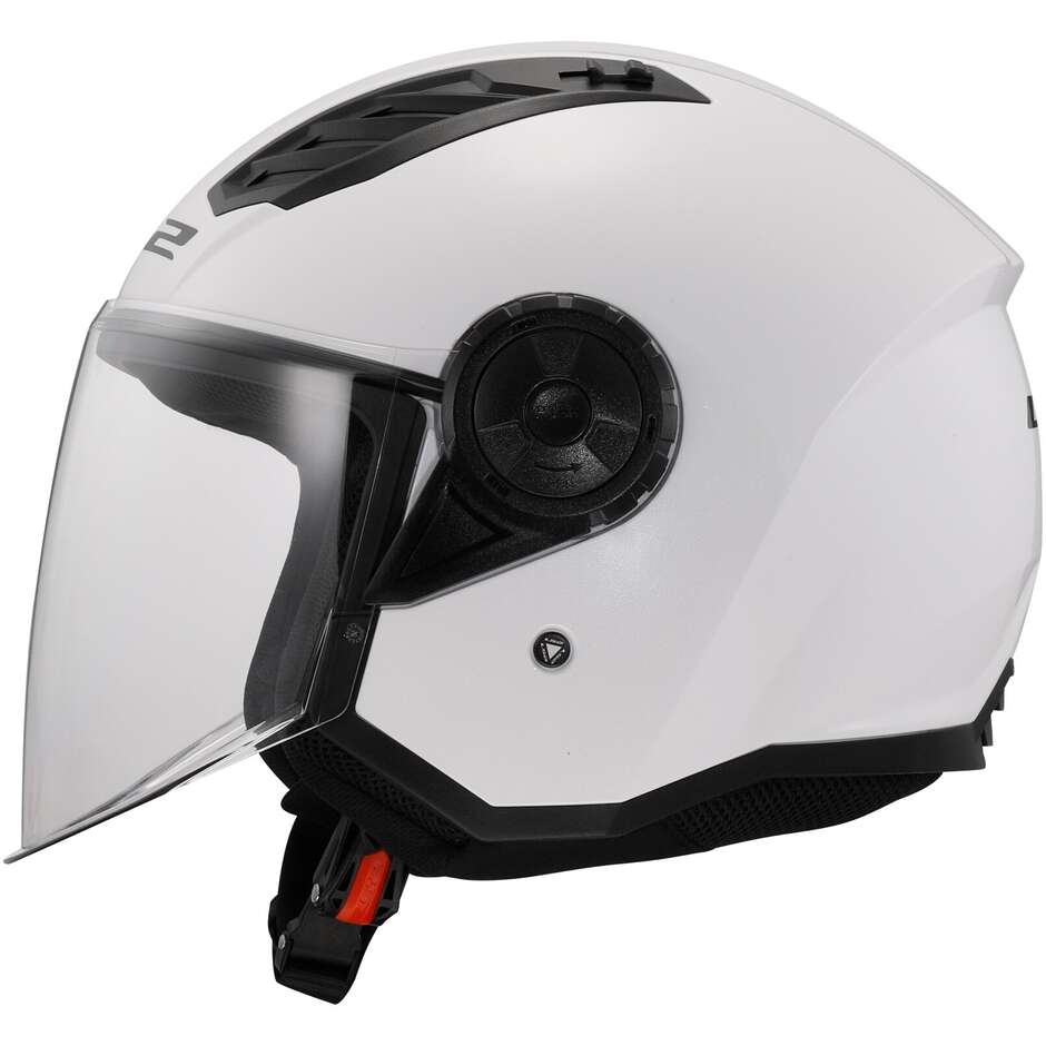 Ls2 OF616 AIRFLOW 2 SOLID White Motorcycle Jet Helmet