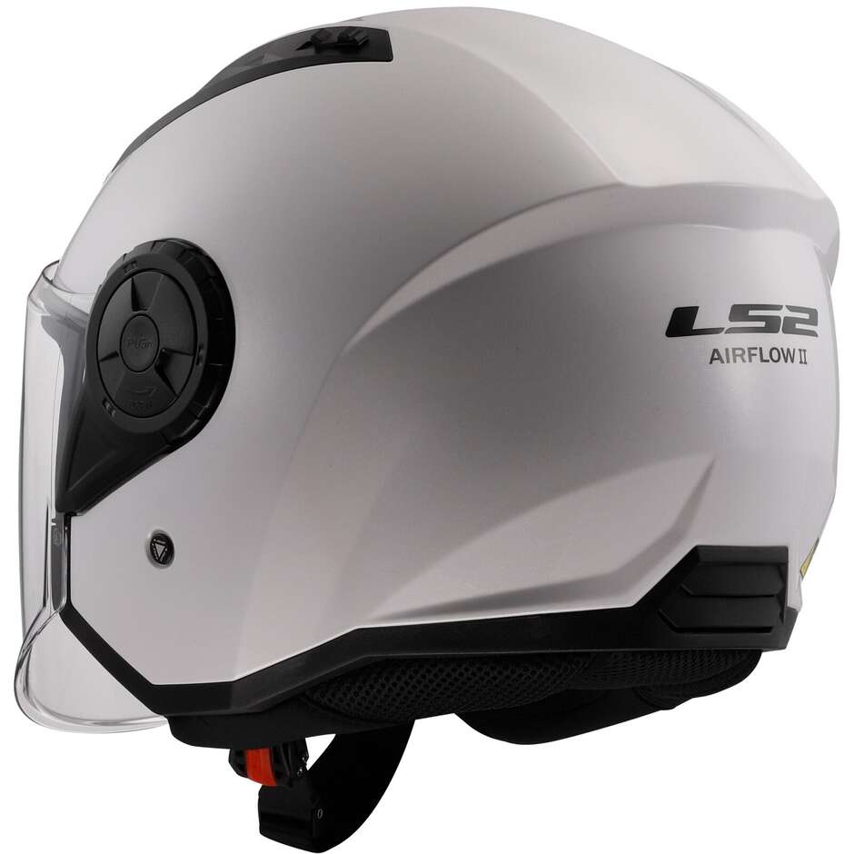 Ls2 OF616 AIRFLOW 2 SOLID White Motorcycle Jet Helmet
