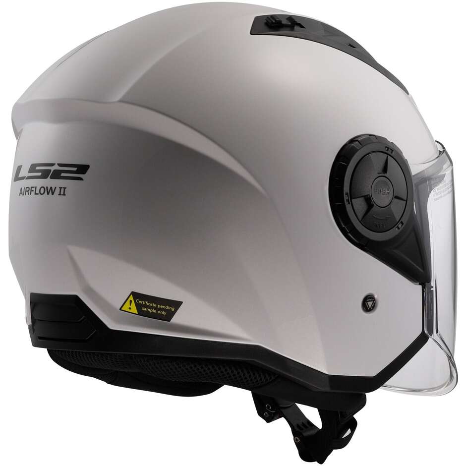 Ls2 OF616 AIRFLOW 2 SOLID White Motorcycle Jet Helmet