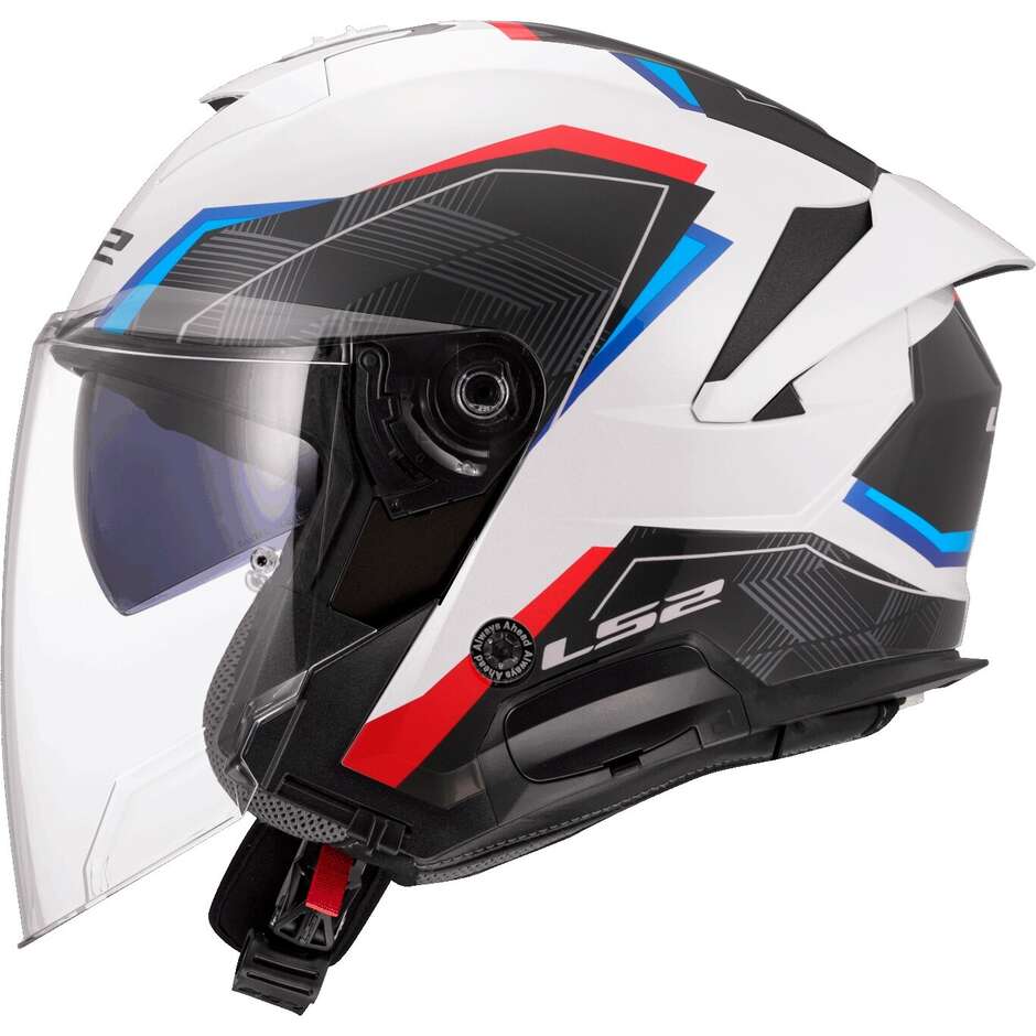 LS2 OF618 VERSO II AIR Motorrad Jethelm Weiß Blau Rot