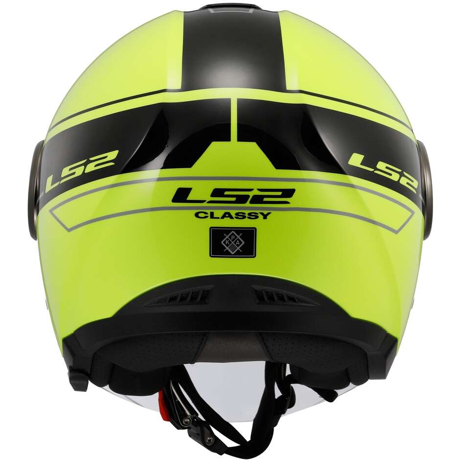 Ls2 OF620 CLASSY CLASSIC Jet Motorradhelm Schwarz Gelb Fluo