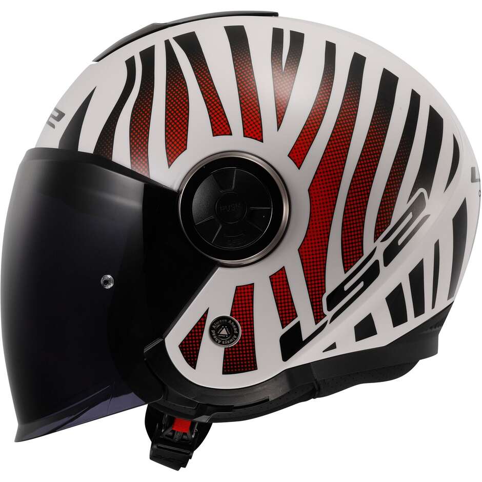 LS2 OF620 CLASSY COOL Motorrad Jethelm Weiß Weinbeere