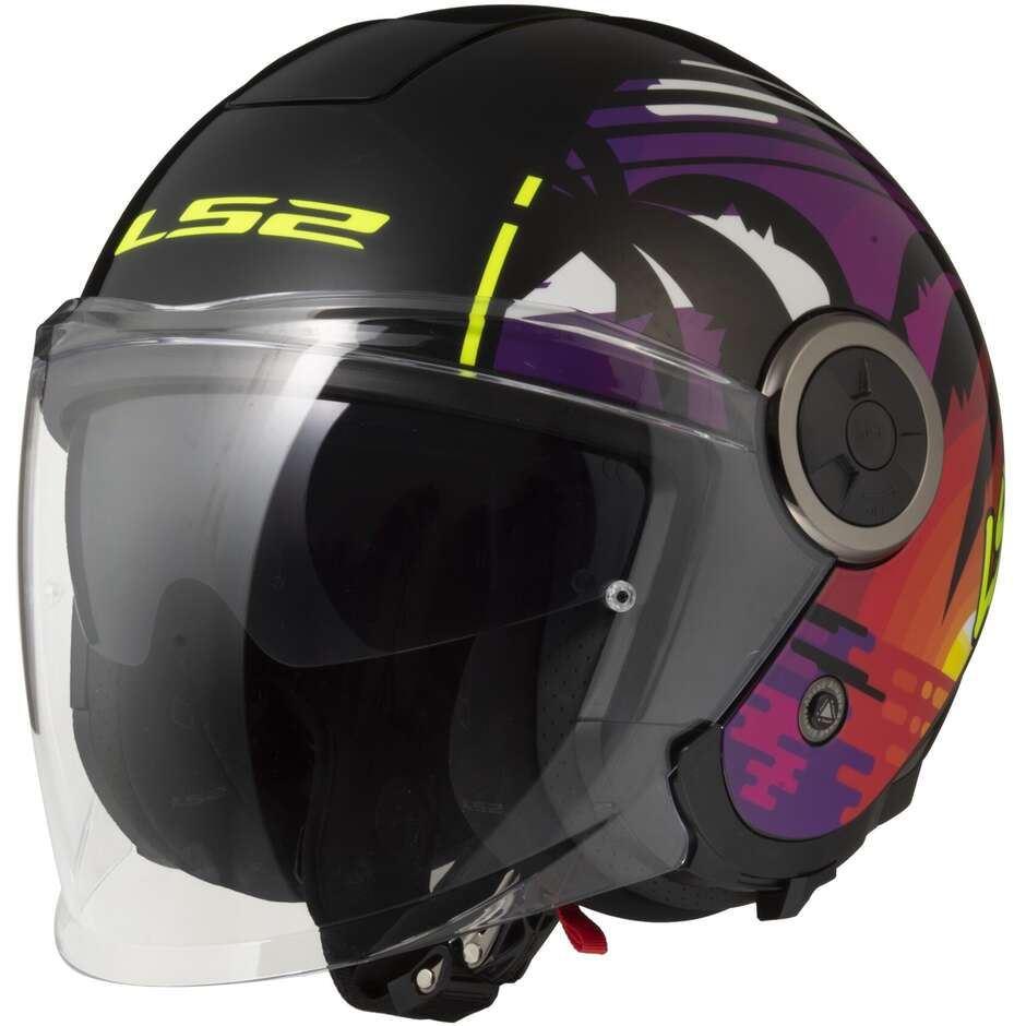 Ls2 OF620 CLASSY PALM Jet Motorcycle Helmet Black