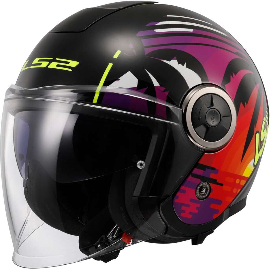 Ls2 OF620 CLASSY PALM Jet Motorradhelm Schwarz