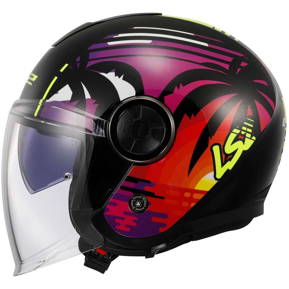 Ls2 OF620 CLASSY PALM Jet Motorradhelm Schwarz