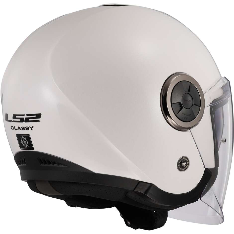 Ls2 OF620 CLASSY SOLID White Motorcycle Jet Helmet
