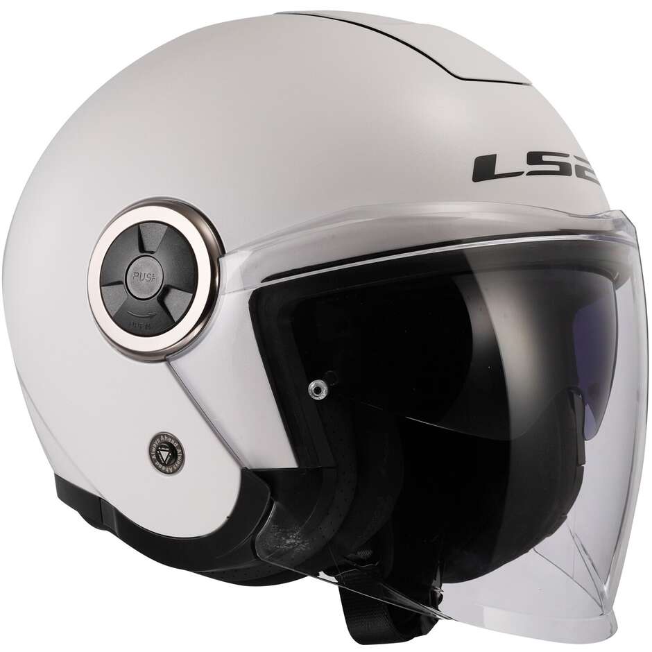Ls2 OF620 CLASSY SOLID White Motorcycle Jet Helmet