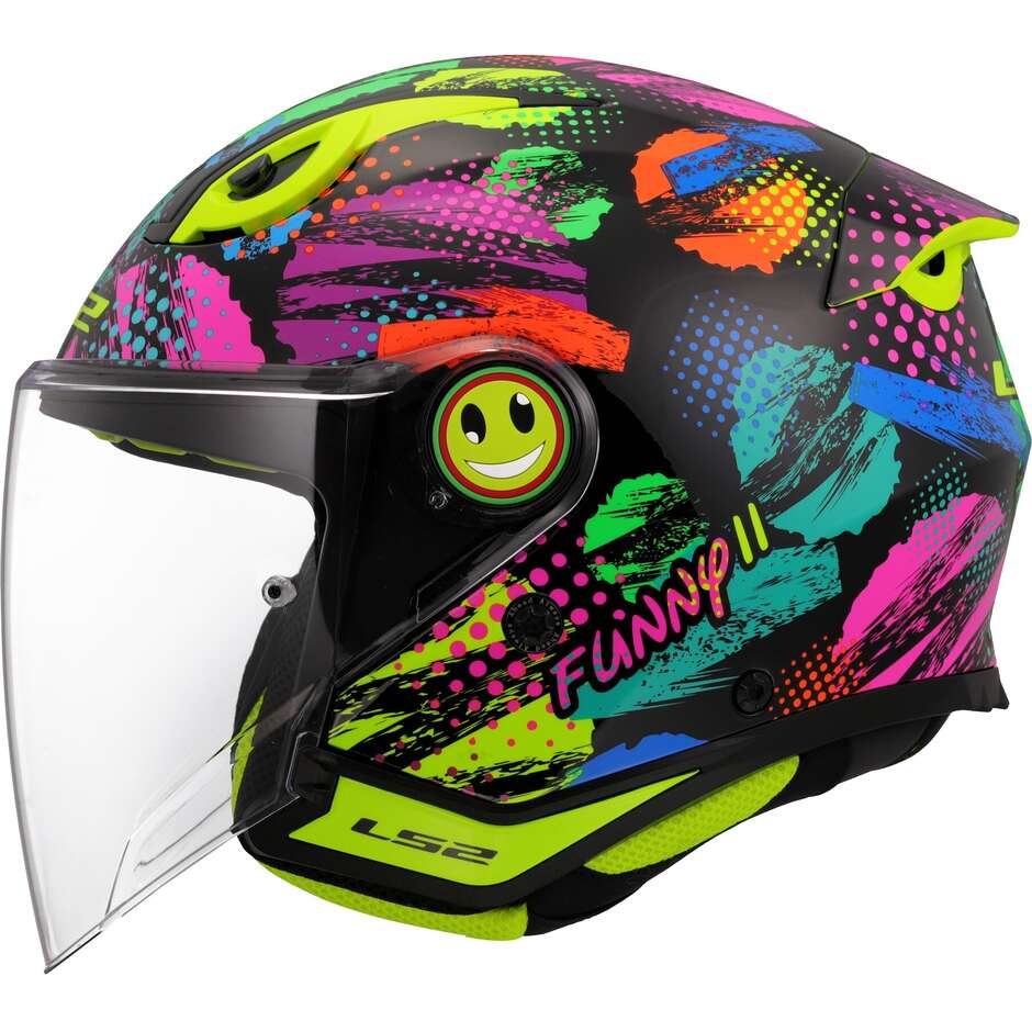 LS2 OF622 FUNNY II JOY Kinder-Motorrad-Jethelm Schwarz
