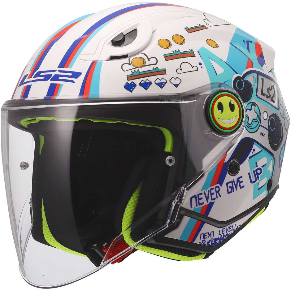 LS2 OF622 FUNNY II NEXT LEVEL Child Motorcycle Jet Helmet White