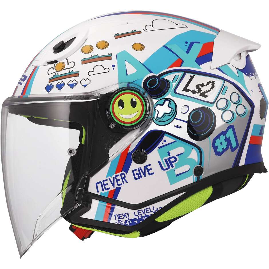 LS2 OF622 FUNNY II NEXT LEVEL Child Motorcycle Jet Helmet White
