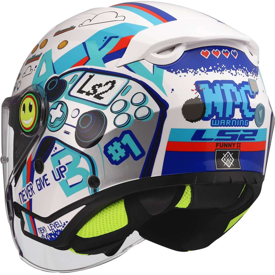 LS2 OF622 FUNNY II NEXT LEVEL Child Motorcycle Jet Helmet White