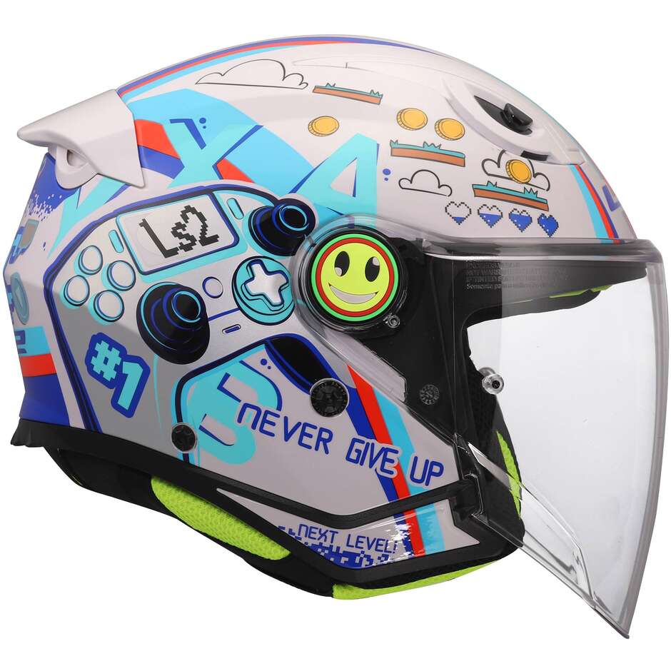 LS2 OF622 FUNNY II NEXT LEVEL Kinder Motorrad Jethelm Weiß