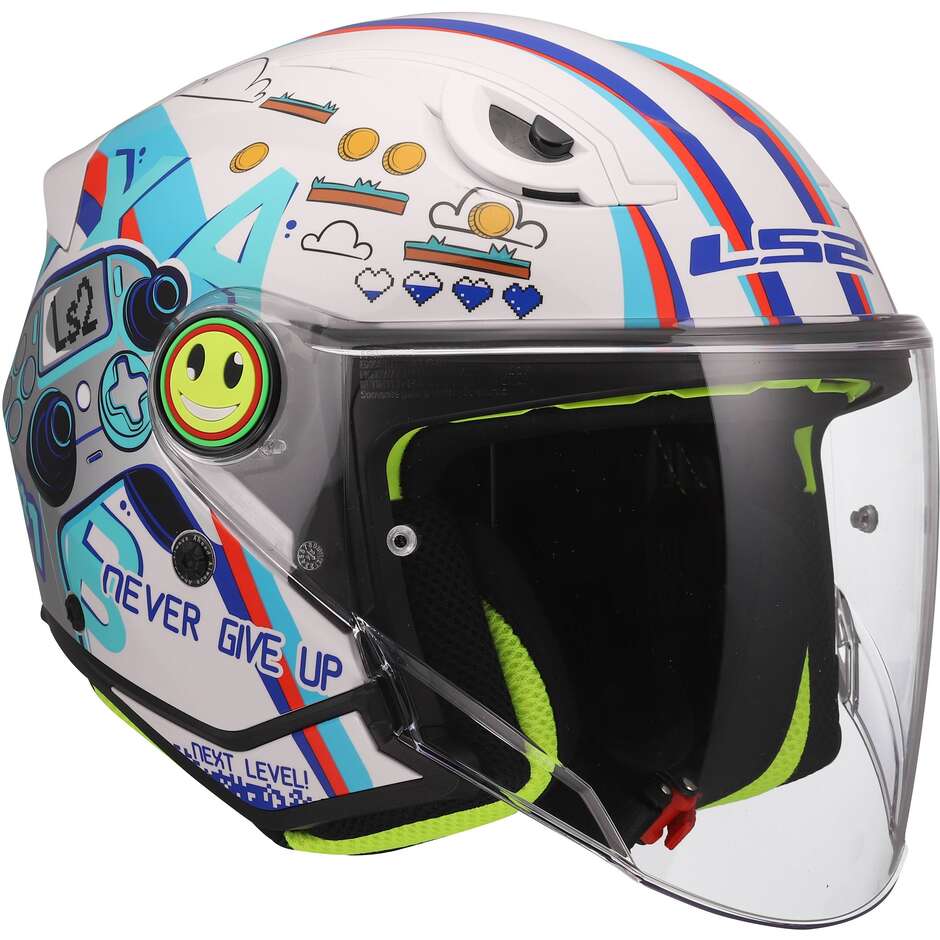 LS2 OF622 FUNNY II NEXT LEVEL Kinder Motorrad Jethelm Weiß