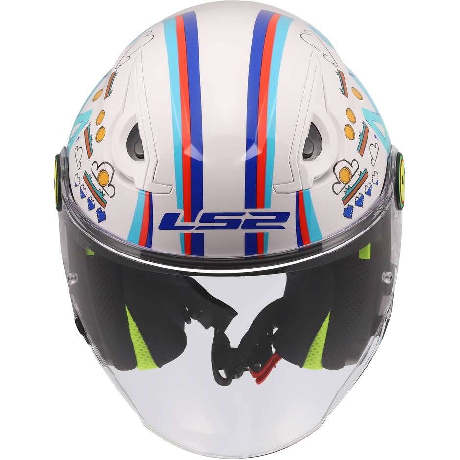 LS2 OF622 FUNNY II NEXT LEVEL Kinder Motorrad Jethelm Weiß