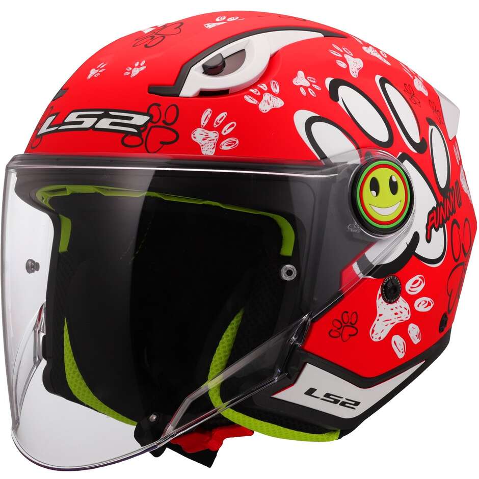 LS2 OF602 FUNNY JUNIOR CROCO WIT M motorhelm met open voorzijde voor kinderen - AK3060220614