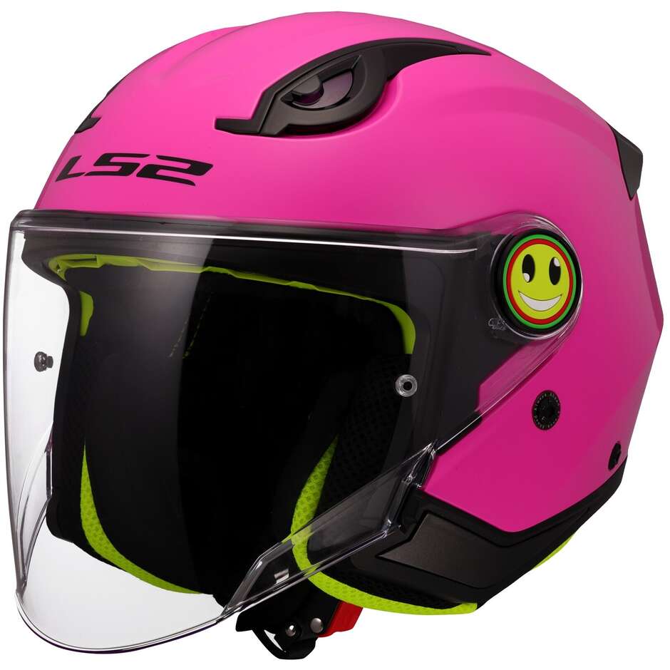 LS2 OF622 FUNNY II SOLID Child Motorcycle Jet Helmet Pink