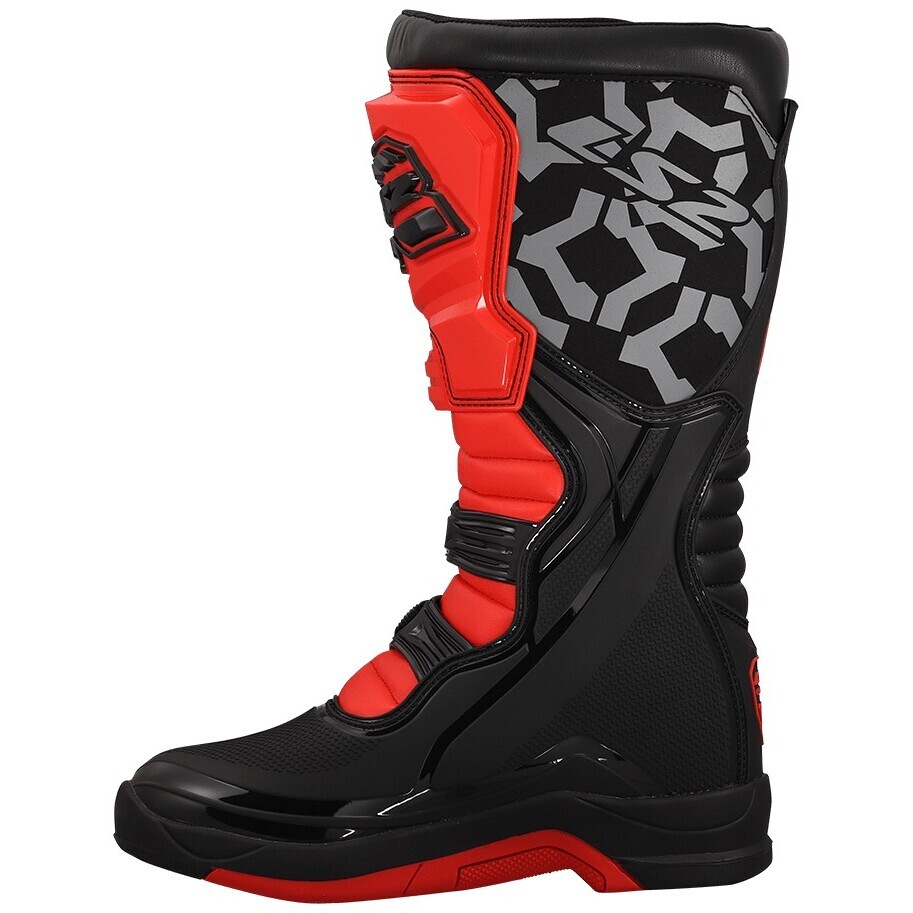 LS2 RAPTOR MAN Motorcycle Boots Black Red