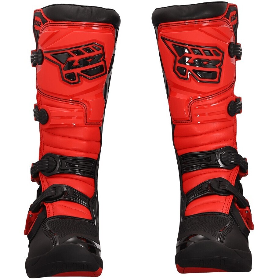 LS2 RAPTOR MAN Motorcycle Boots Black Red