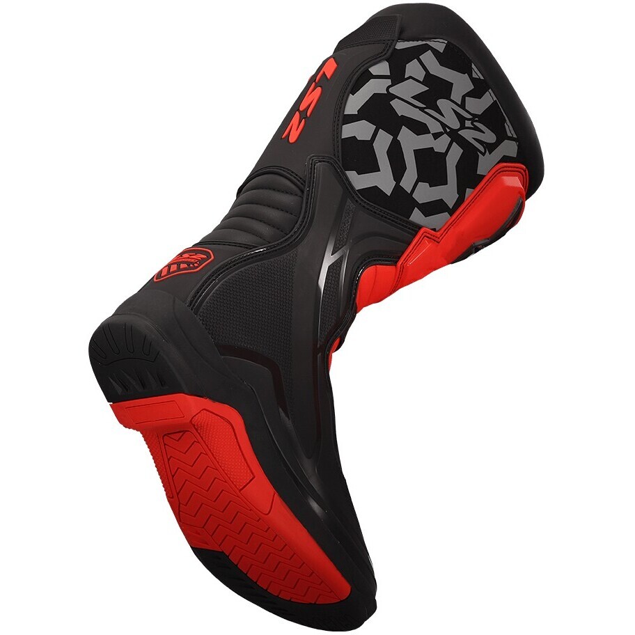LS2 RAPTOR MAN Motorcycle Boots Black Red