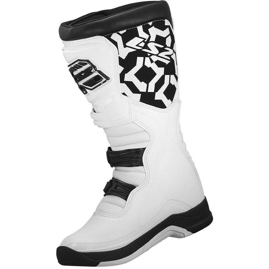 LS2 RAPTOR MAN Motorradstiefel Schwarz Weiß
