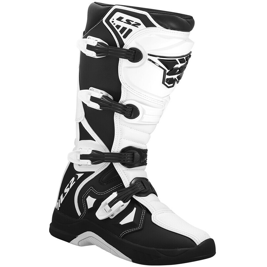 LS2 RAPTOR MAN Motorradstiefel Schwarz Weiß