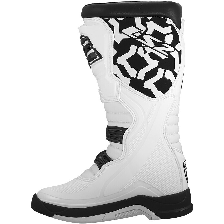 LS2 RAPTOR MAN Motorradstiefel Schwarz Weiß